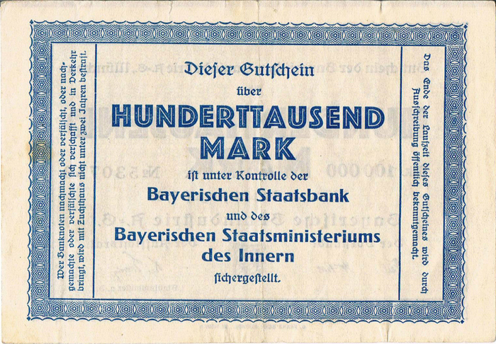 Bayerische Bauindustrie A.-G. Notgeld coupons 2