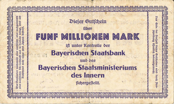 Bayerische Bauindustrie A.-G. Notgeld coupons 6