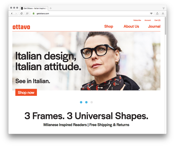 The Ottavo website uses Halyard Display in Regular and Medium weights.