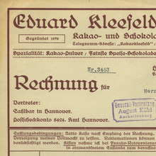 Eduard Kleefeld invoice, 1921