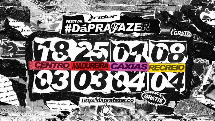 Our process was a mix of analog and digital experiments. We created a grid for typographic compositions, used it and then ignored it. We printed on A4 paper, pasted on each other, then ripped it. Crazy experimentations created a visual system.