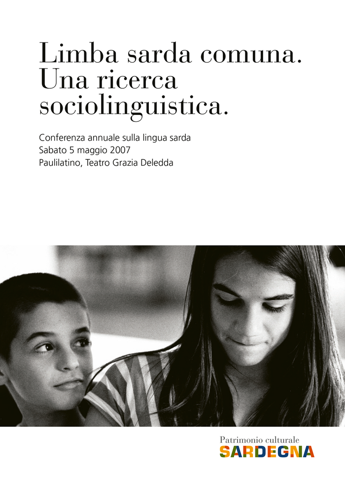Invititation leaflet to a conference about the Sardinian language, 2007.