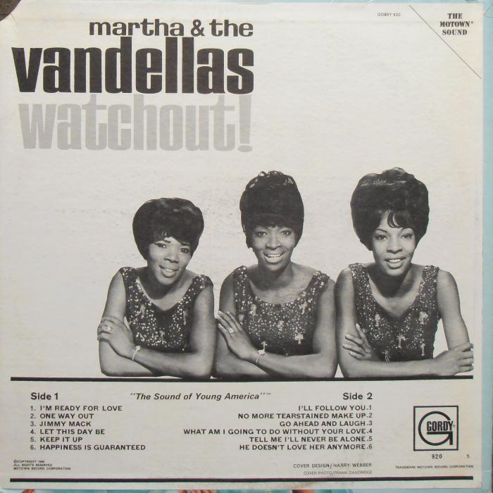 Martha &amp; The Vandellas – Watchout! album art 3