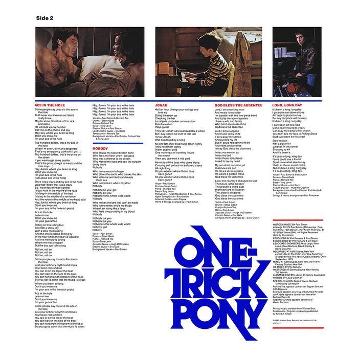 Paul Simon – One-Trick Pony album art and movie poster 4