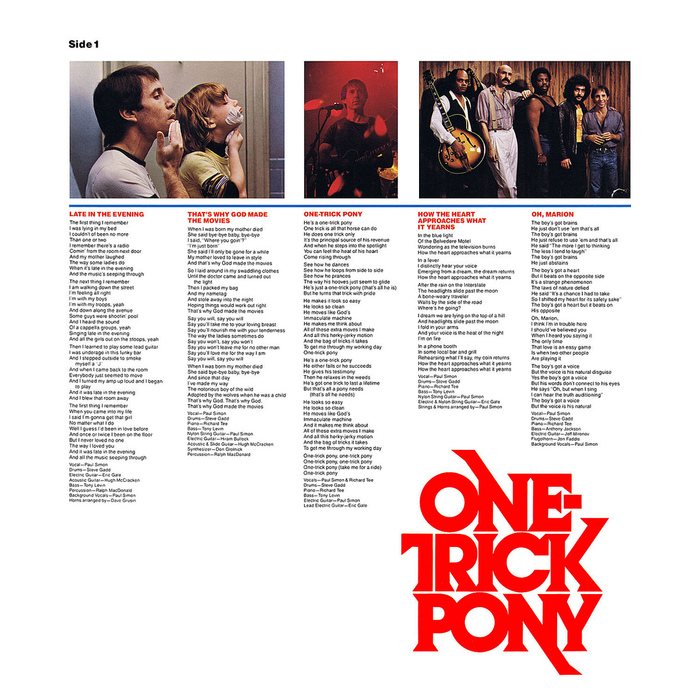 Paul Simon – One-Trick Pony album art and movie poster 3