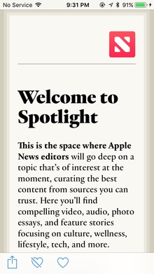 Apple News Spotlight (iOS 11)
