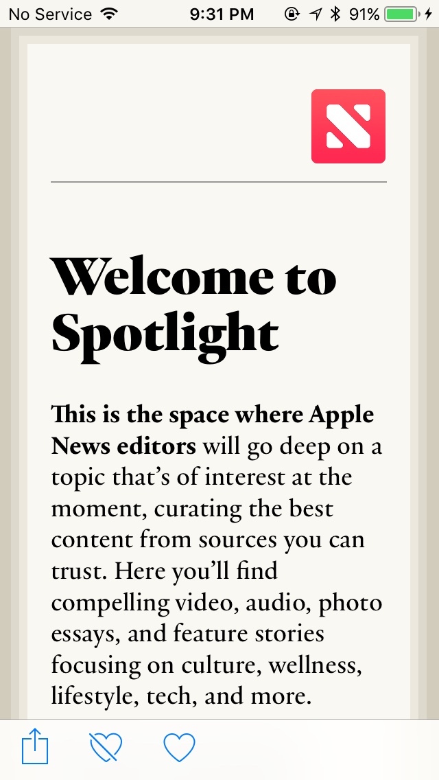 Apple News Spotlight (iOS 11) 2