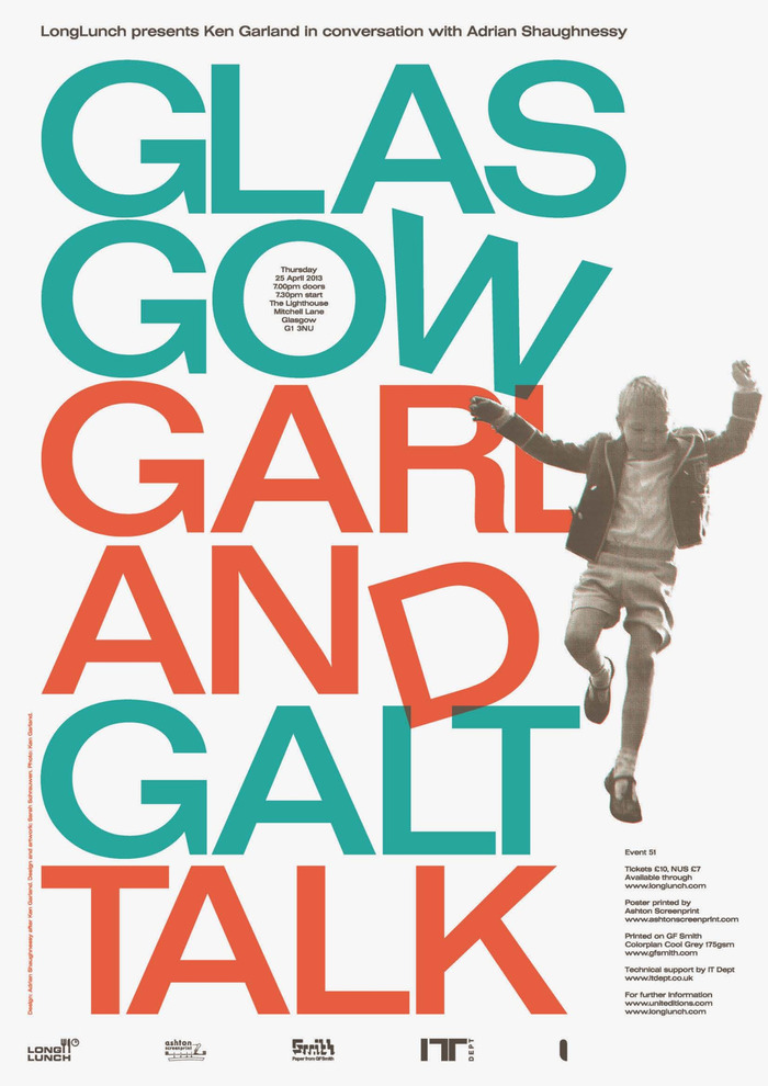 Glasgow Garland Galt Talk poster