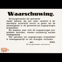 “Waarschuwing” flyer (1940)