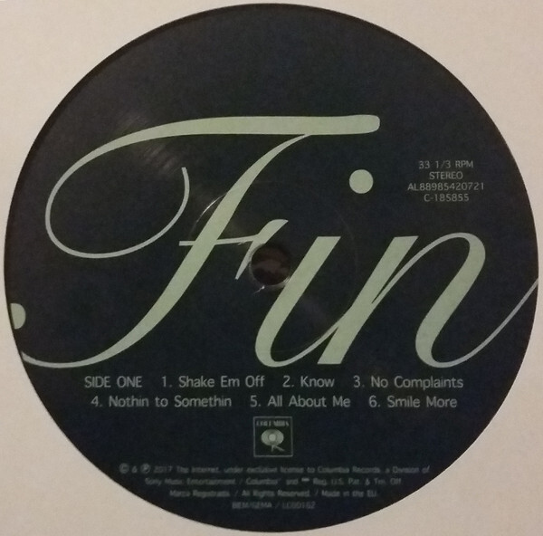 The label on the vinyl edition features a lighter weight of Snell  Roundhand.