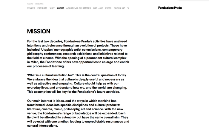 Fondazione Prada identity and website 4