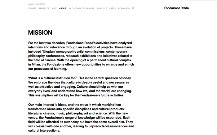 Fondazione Prada identity and website 4