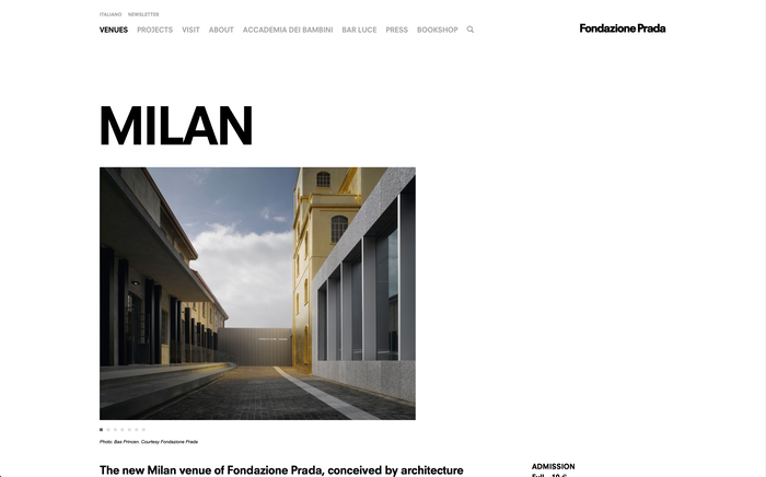 Fondazione Prada identity and website 5