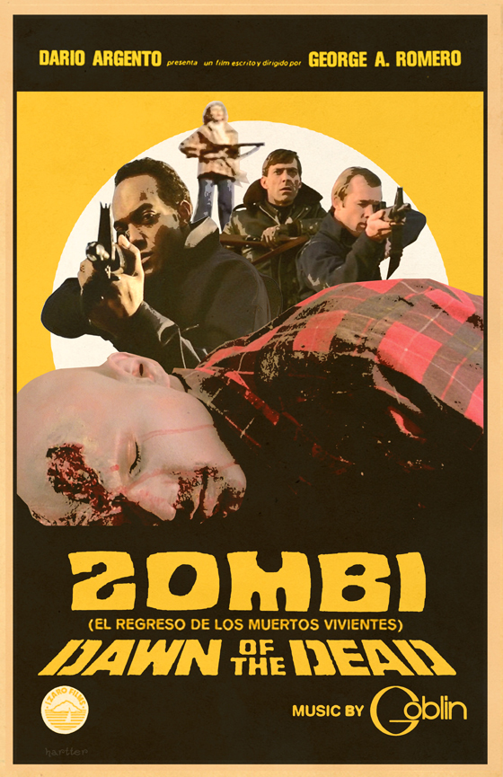 Alternative poster by &Iacute;zaro Films, combining the &ldquo;Zombi&rdquo; logo in Davison Psyche with the original US version.