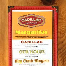 Cadillac Bar &amp; Grill margaritas menu