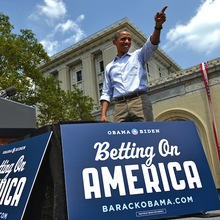 Obama 2012 campaign posters and merchandise