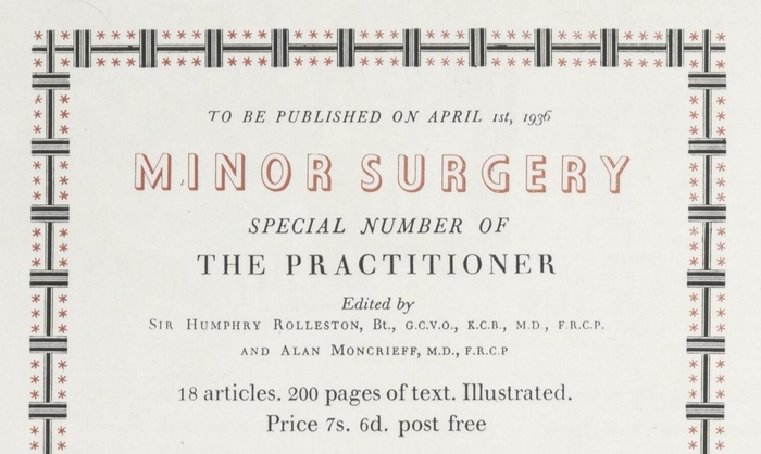 The Practioner 1936 advert, Curwen Press 2