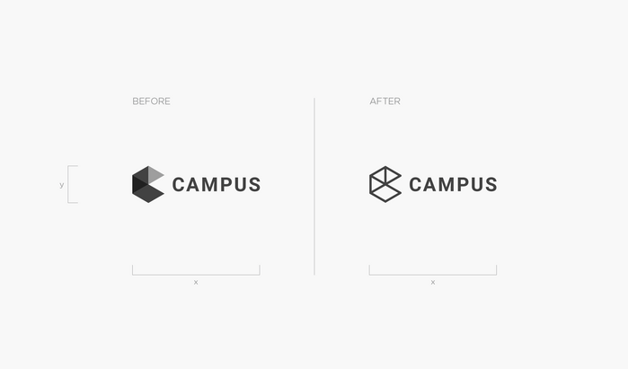 From Brand New: “The logo hasn’t changed much. Originally designed by Portland, OR-based Instrument, the logo was made of an isometric cube forming an abstract “C” and a serious sans serif [Roboto]. The new version changes the shades of gray for a wireframe approach.”