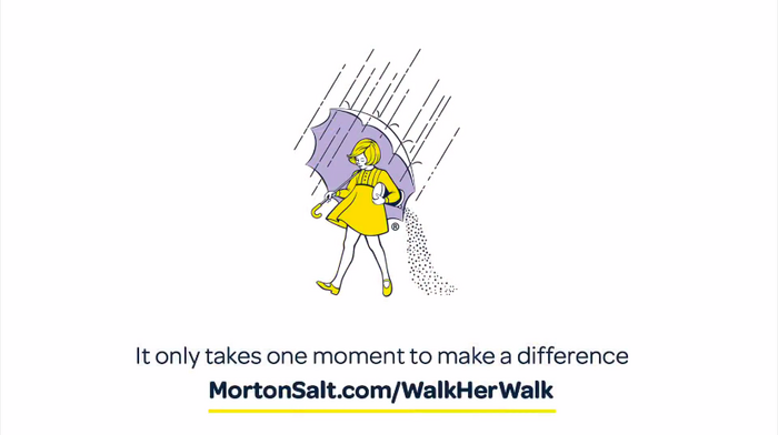 The clip ends with an image of the &ldquo;Morton Salt Girl&rdquo;. Since this brand figure is one of the ten best-known symbols in the United States, there is no need for additionally showing the wordmark. Omnes delivers the message (&ldquo;It only takes one moment to make a difference / Help brighten the world&rdquo;) and, in a bolder weight, the link to the campaign web page.