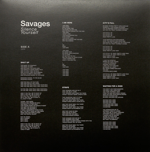 Savages — Silence Yourself 3