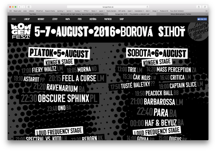 On the website (2016), Woodkit is paired with Ján Filípek’s Komu B for band names.