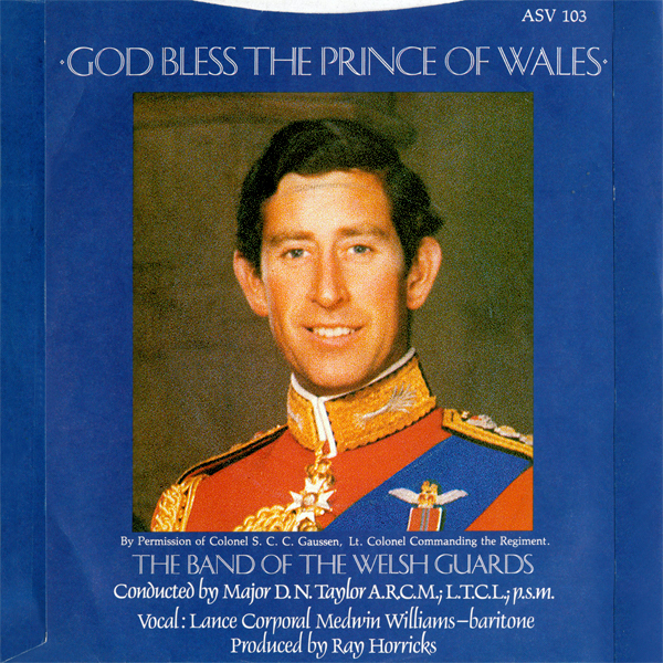 The Band of the Welsh Guards ‎– “The Princess of Wales” / “God Bless the Prince of Wales” single cover 2
