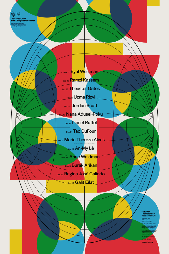 The Cooper Union Intra-Disciplinary Seminar, Fall 2017 visual identity 1