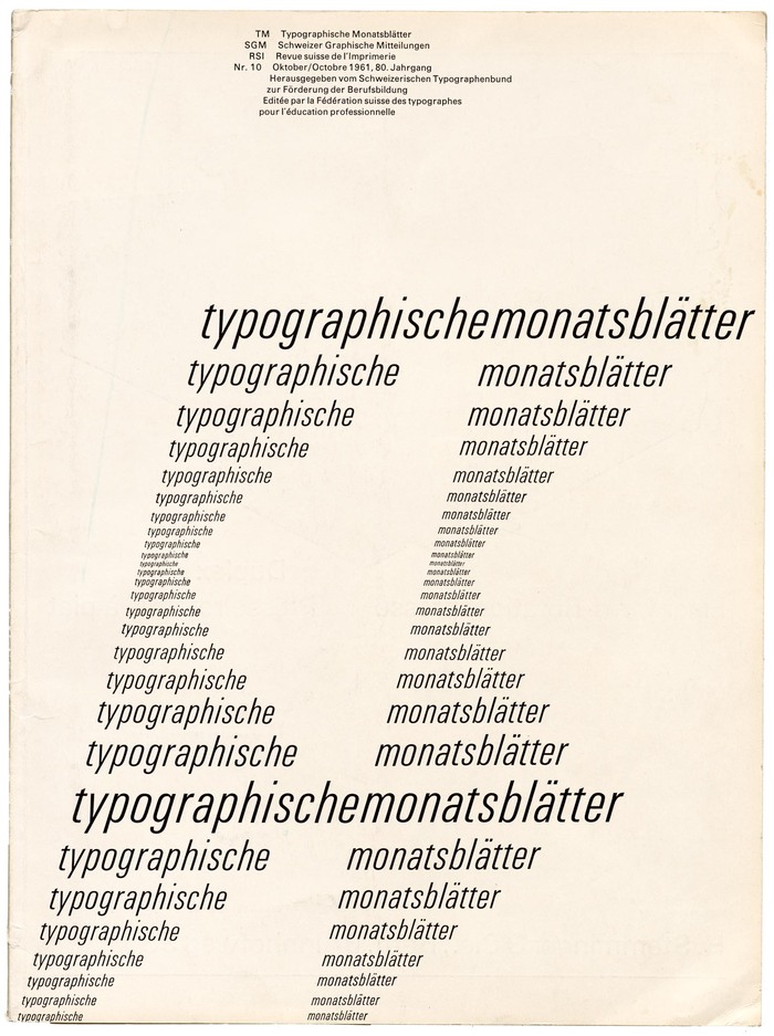 Typographische Monatsblätter, 1961 No. 10
