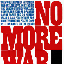 “No More War” – <cite>Avant Garde</cite> magazine call for entries