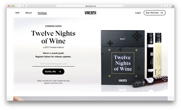 Vinebox website 4