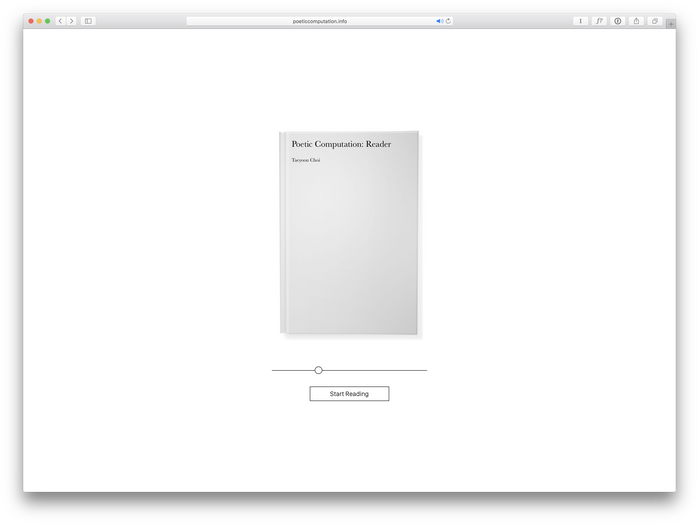Contrary to the assumption that dragging the slider turns book pages, here dragging the slider changes the type size, which can be later changed in the reader's slide-out.