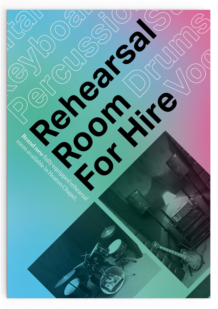 Rehearsal room advertisement flyer 1