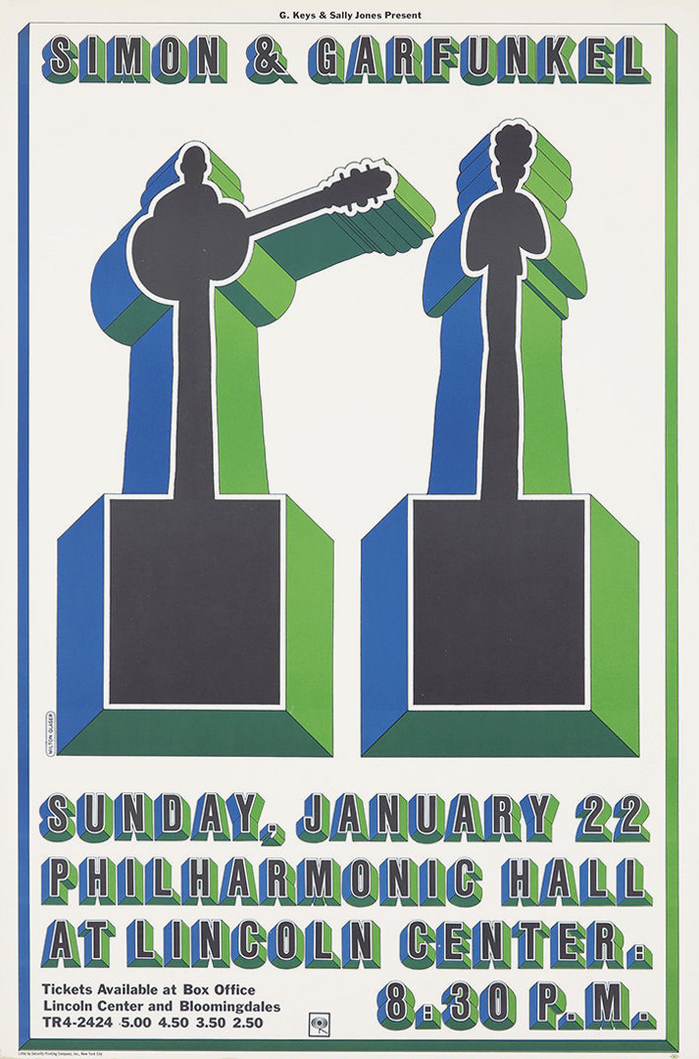 Simon &amp; Garfunkel at Lincoln Center Philharmonic Hall concert poster 1