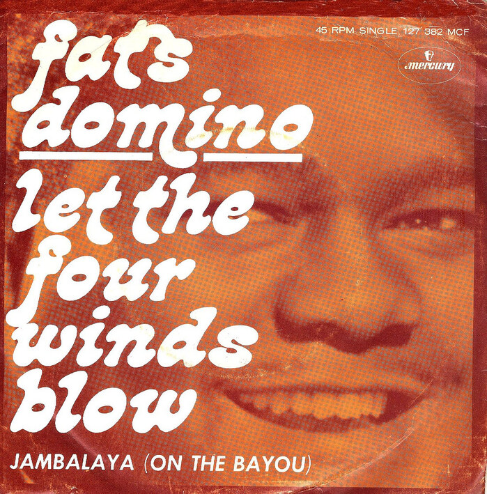 Fats Domino – “Let The Four Winds Blow” / “Jambalaya (On The Bayou)” single cover 1