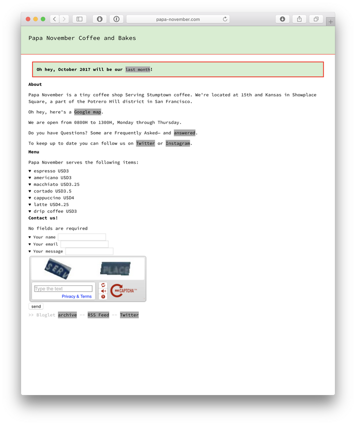 Papa November website 4