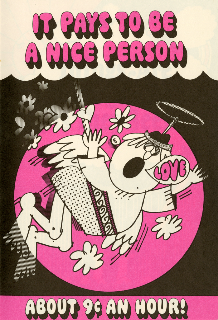 “It pays to be a nice person … about 9¢ an hour!” in  Blockshadow.
