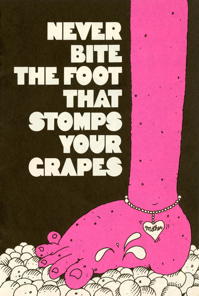 “Never bite the foot that stomps your grapes”. This appears to be a slightly condensed version of . The counters were either manually added, or available as alternates.