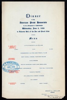 Dinner to the American Press Humorists (1906)