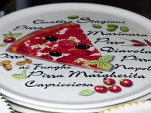 Typographic pizza plates