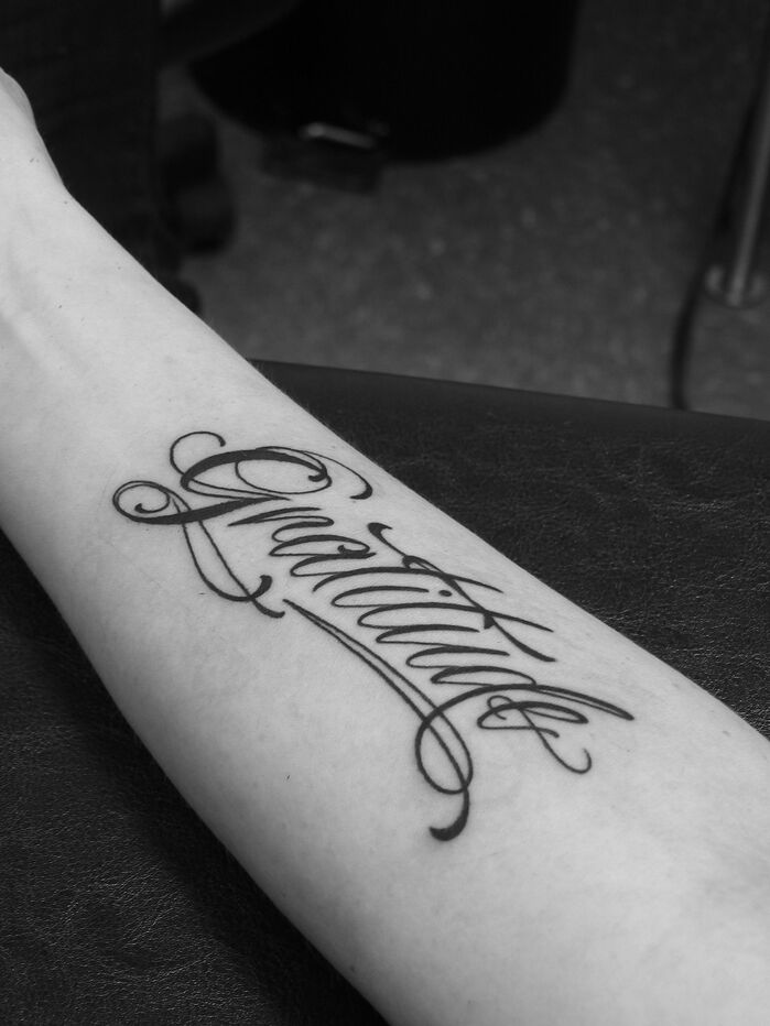 “Gratitude” tattoo 2