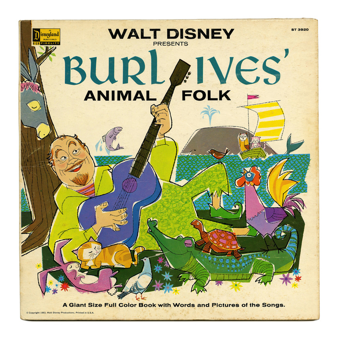 Walt Disney Presents Burl Ives’ Animal Folk album art