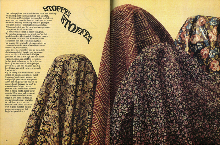“Stoffen stoffen” (fabrics fabrics) set in Clarendon with effects.