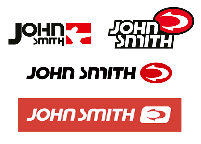 Logo evolution, with versions hosted by Brands of the World (updated 2004, 2013) and the current one (2017, bottom) from www.johnsmith.es.