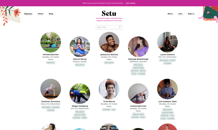 Setu Yoga website 2