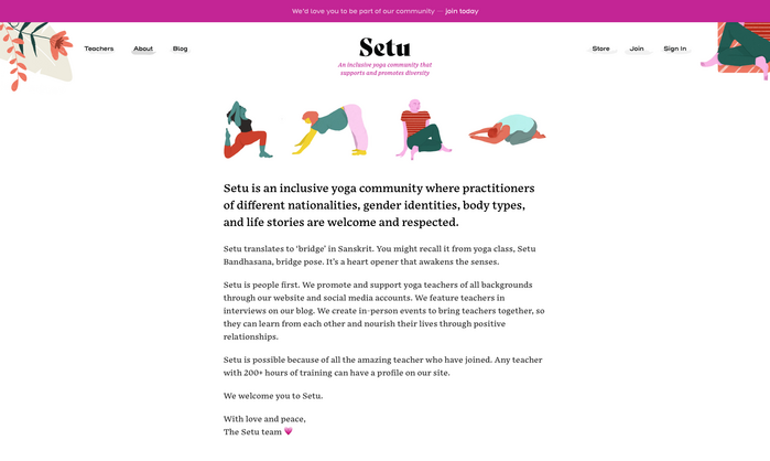 Setu Yoga website 1