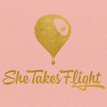 She Takes Flight conference identity, website, collateral