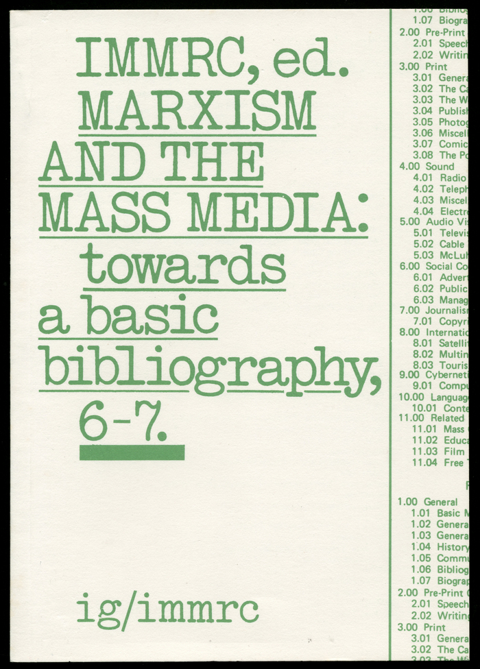 Marxism and the Mass Media by IMMRC (ed.) 1