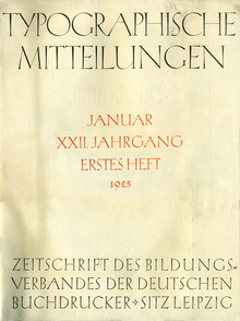 <cite>Typographische Mitteilungen</cite>, Vol. 22, No. 1, January<span class="nbsp">&nbsp;</span>1925