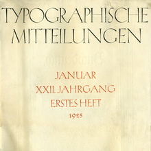 <cite>Typographische Mitteilungen</cite>, Vol. 22, No. 1, January<span class="nbsp">&nbsp;</span>1925