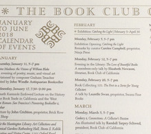 Book Club of California Events Calendar